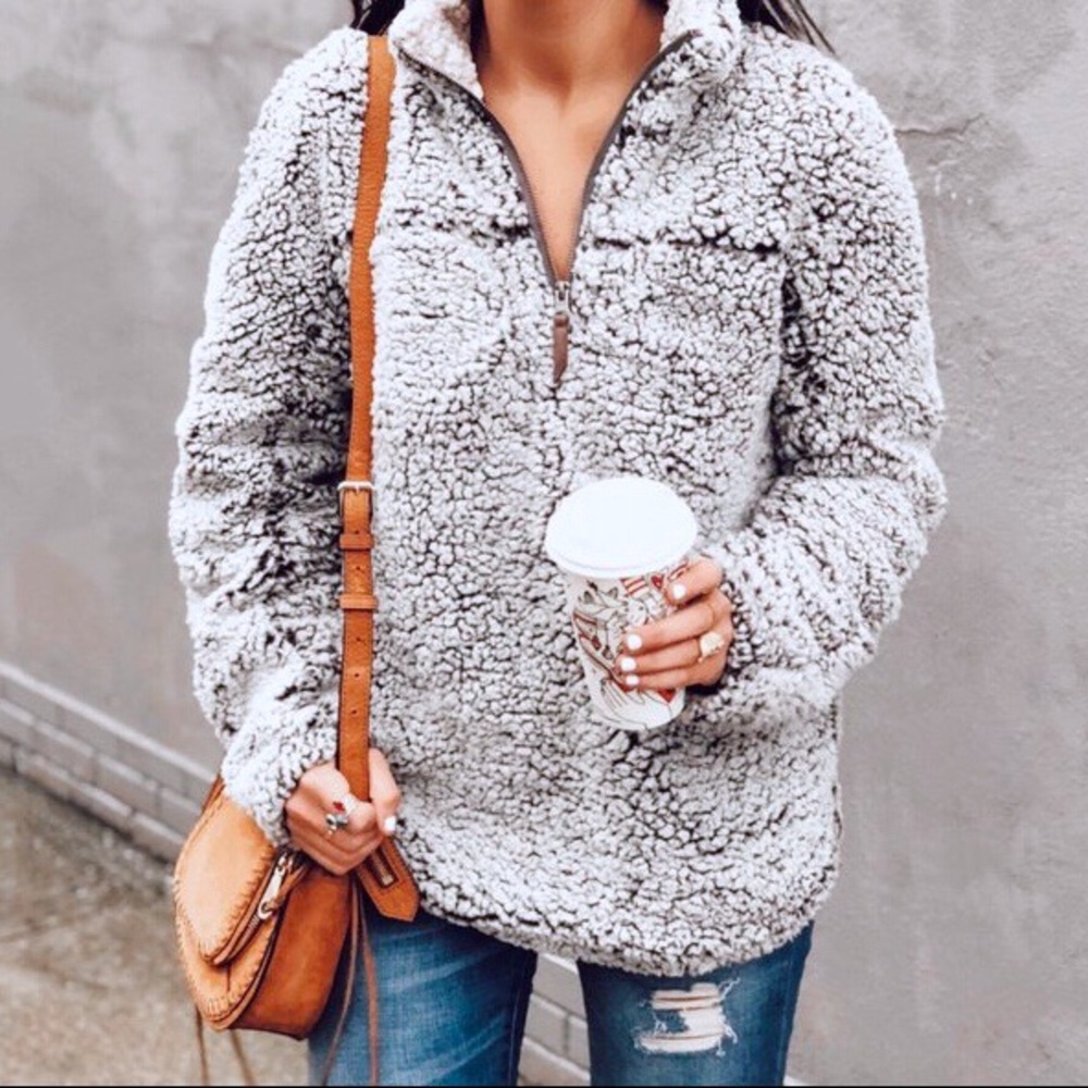 ❤️ (Make an offer) Sherpa fleece quarter zip